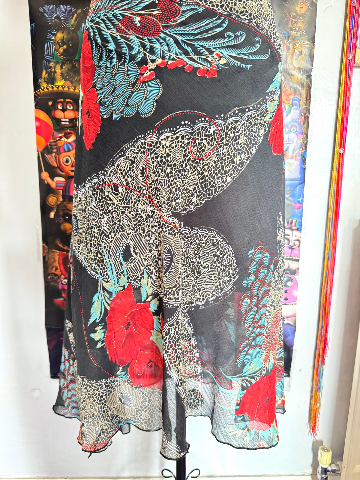 y2k vintage silk blend floral print midi dress